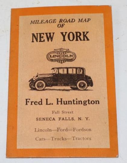 Early The Fordson Mileage Road Map of New York Foldout Map Booklet: 3" x 5"
