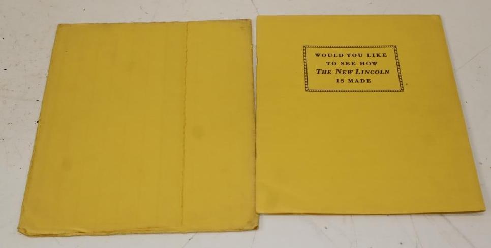 1929 Would You Like to See How The New Lincoln is Made Booklet with Original Envelope: 7" x 10"