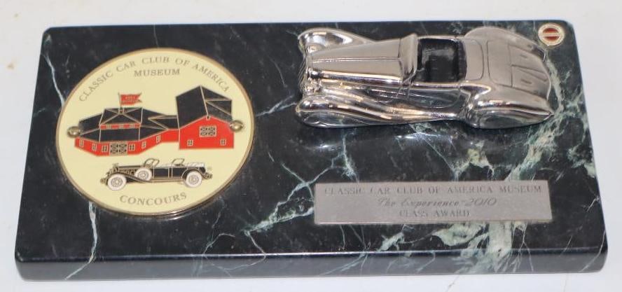 Classic Car Club Of America Museum 2010 The Experience Class Award: 10x5x2 Is Mounted On Marble