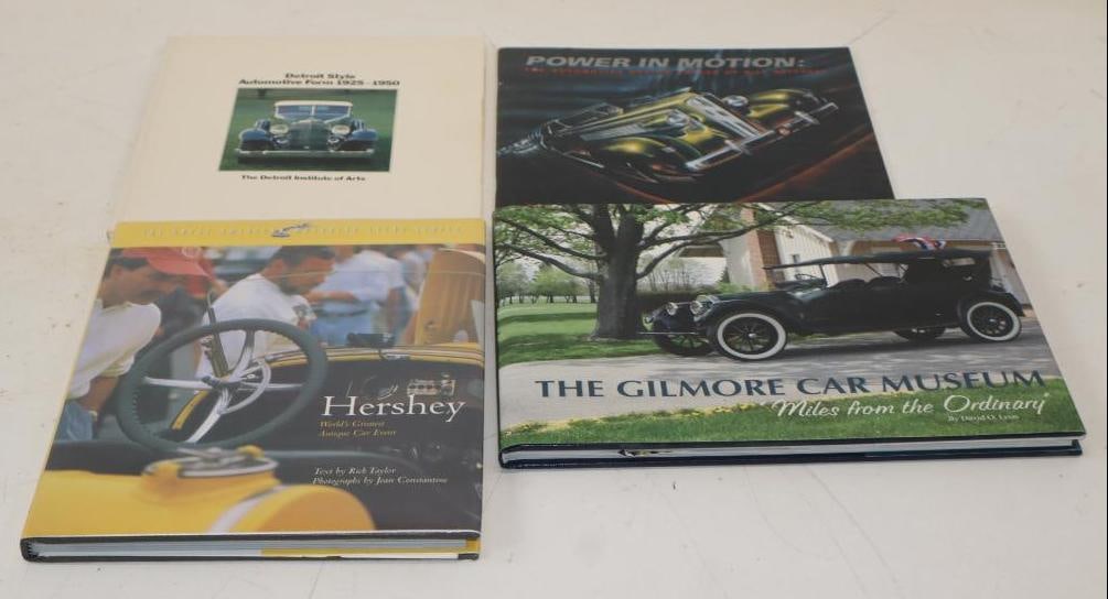 Group of 4 Detroit Style, Hershey Car Show, and Gilmore Museum Books: largest 12" x 9" x 1"