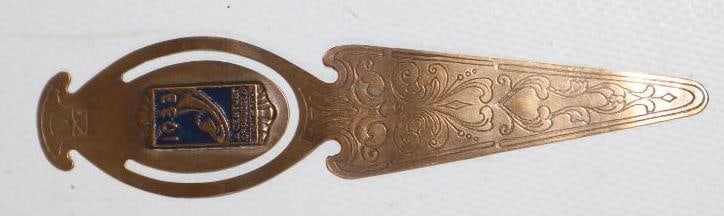 1933 Chicago World Fair A Century Of Progress Brass Bookmark: 1x4.25