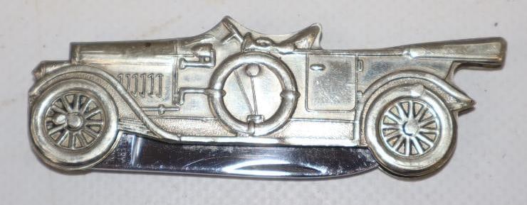Pocket Knife With Early Figural Car: 3x1