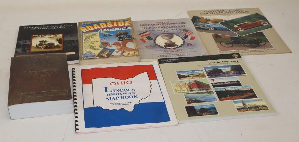 Group of 7 Lincoln Highway, Vanderbilt Race, and Roadside America Books (1 of 7)