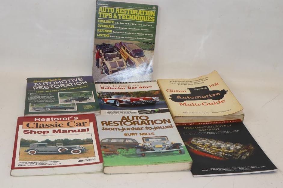 Group Of 7 Early Automobile Restoration Books: Largest Is 8.5x11