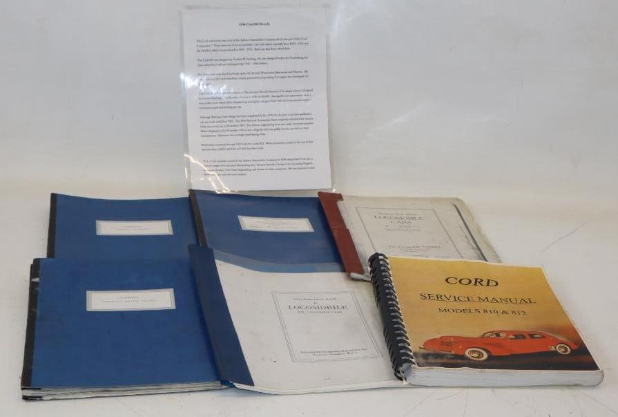 Group Of 6 Cord And Locomobile Copied Service Bulletins And Manuals: Largest Is 9x11