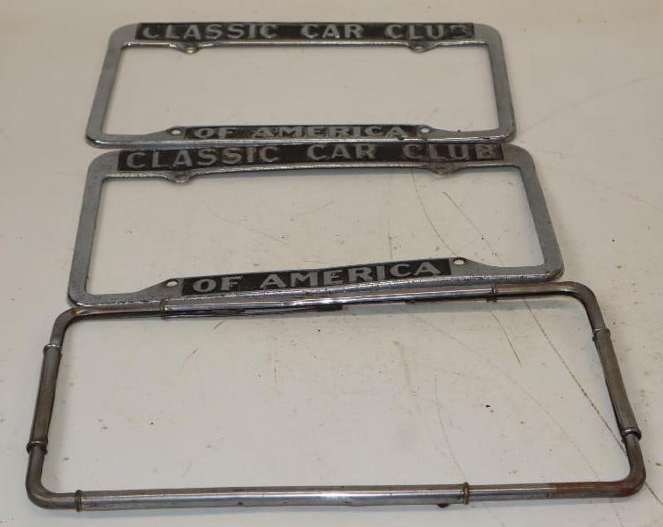 Group of 3 Classic Car License Plate Frames: 12x7 Each