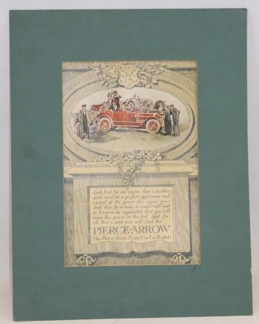 1913 Pierce-Arrow Motor Car Matted Automobile Magazine Advertisement: 18x14