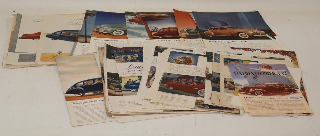 Large Group Of Lincoln And Zephyr Magazine ads: Largest Is 11x14
