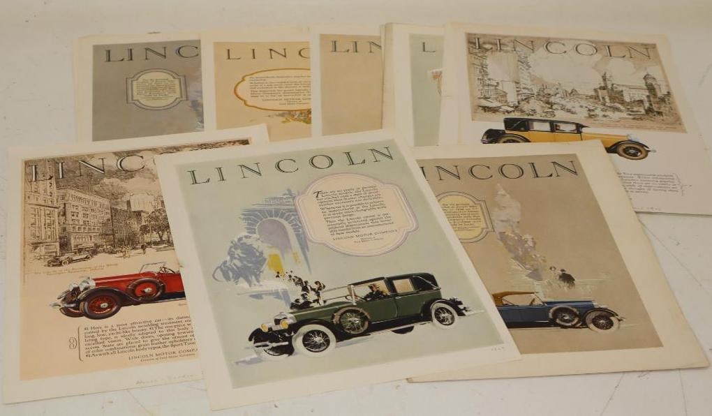 Group Of 19 Lincoln Motorcar Magazine Ads: 9.5x13 Each