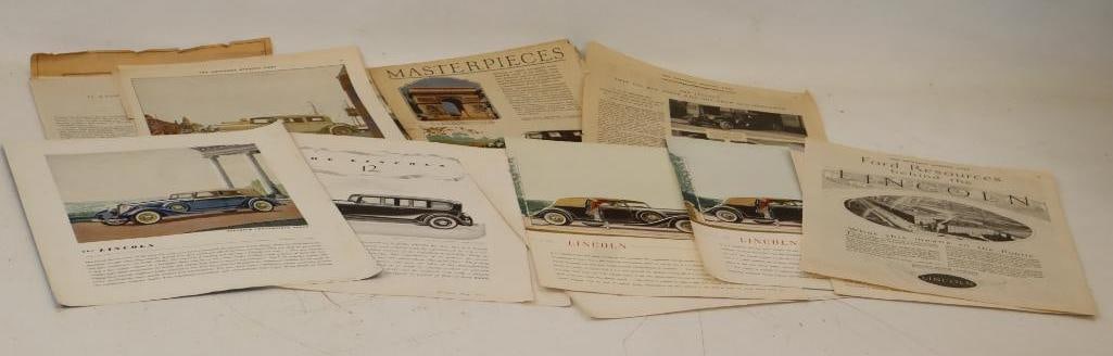 Group Of 18 Lincoln Motorcar Magazine Ads: Largest Is 10.5x16