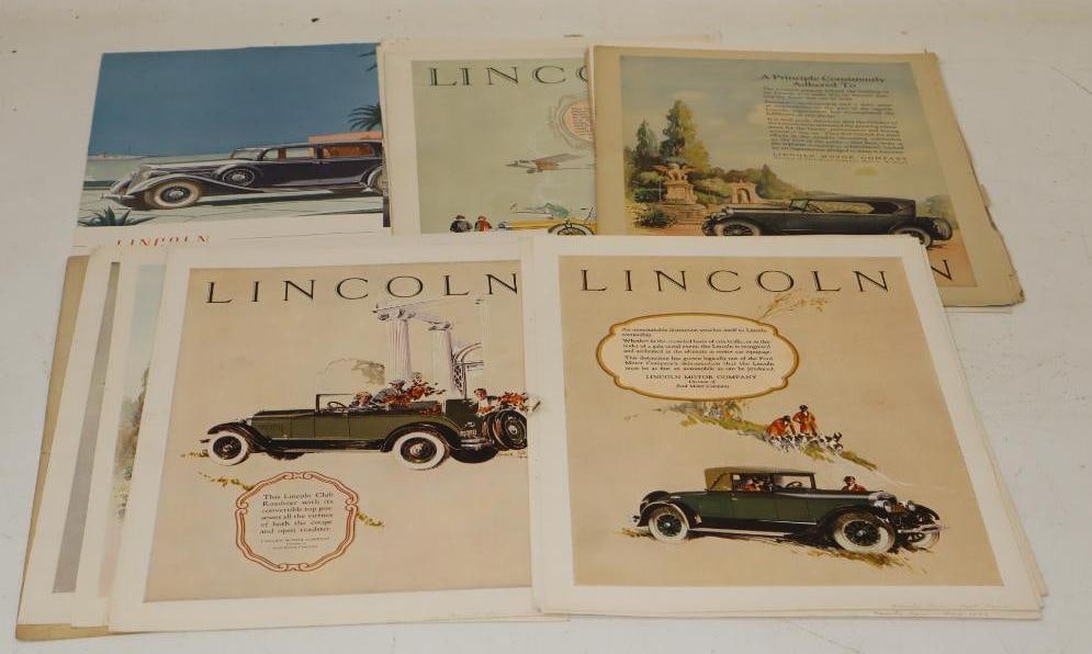 Group Of 21 Lincoln Motorcar Magazine Ads: Largest Is 10x13