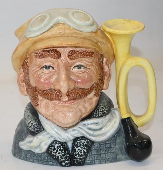 1972 Royal Doulton Veteran Motorist Figural Mug: 7.5x4.25x7.5