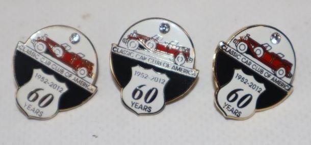 Group Of 3 Classic Car Club Of America 60 Years Commemorative Pins (1 of 3)