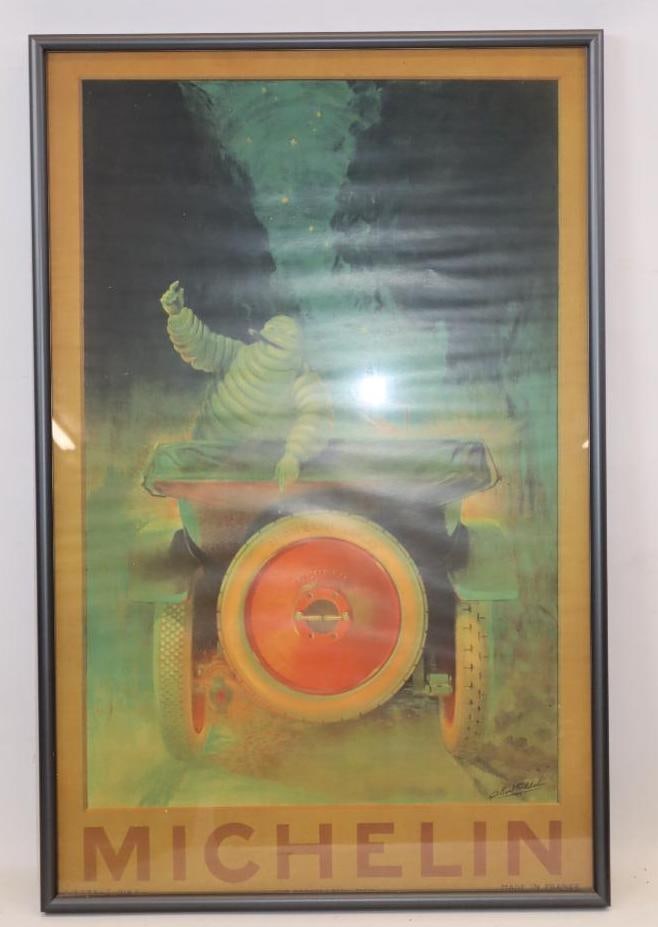 Michelin Bibendum Framed French Reprint Advertisement: 19.5x30