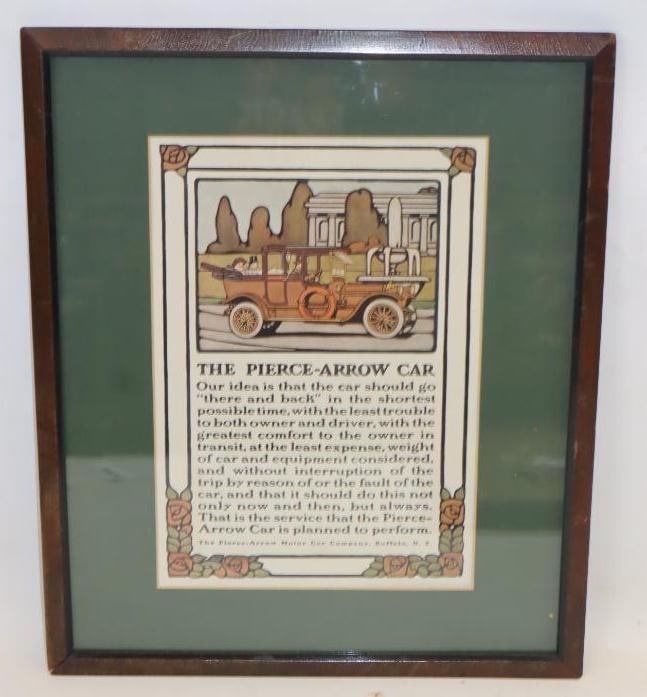 The Pierce-Arrow Car Framed Advertisement: 15X18