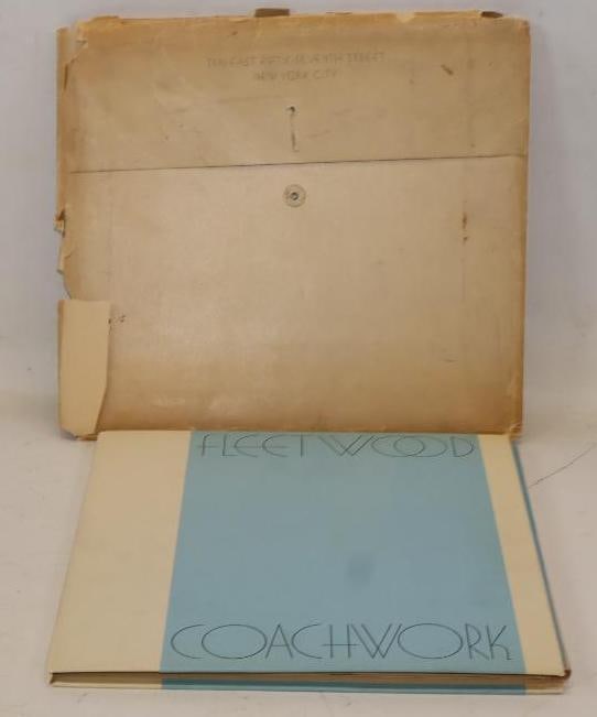 Cadillac And La Salle Fleetwood Coachwork Artwork Dealership Book With Original Envelope: 14x13