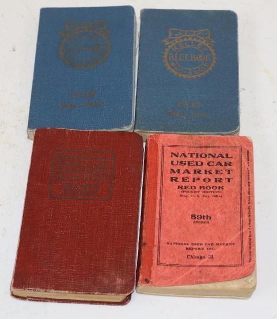 Group Of 4 1920s AND 1930S Red And Blue Book Car Books: 3x5 Each