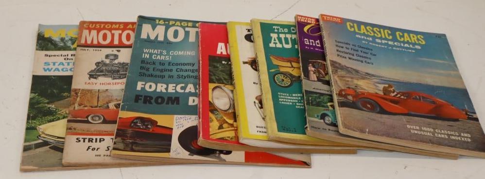 Group Of 8 Motortrend & Other Antique Automobile Magazines: Largest Is 8.5x11