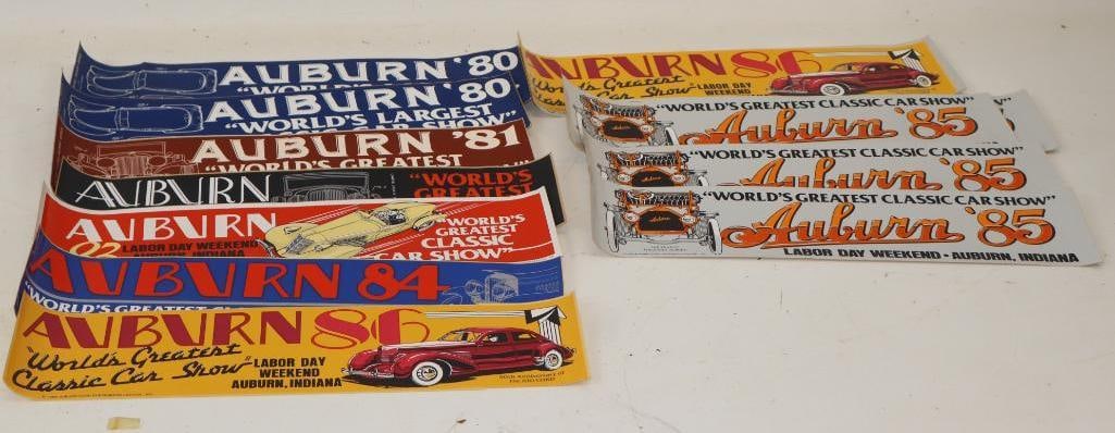 Group Of 6 1980's Auburn Car Show Bumper Stickers: 15x3.75 Each