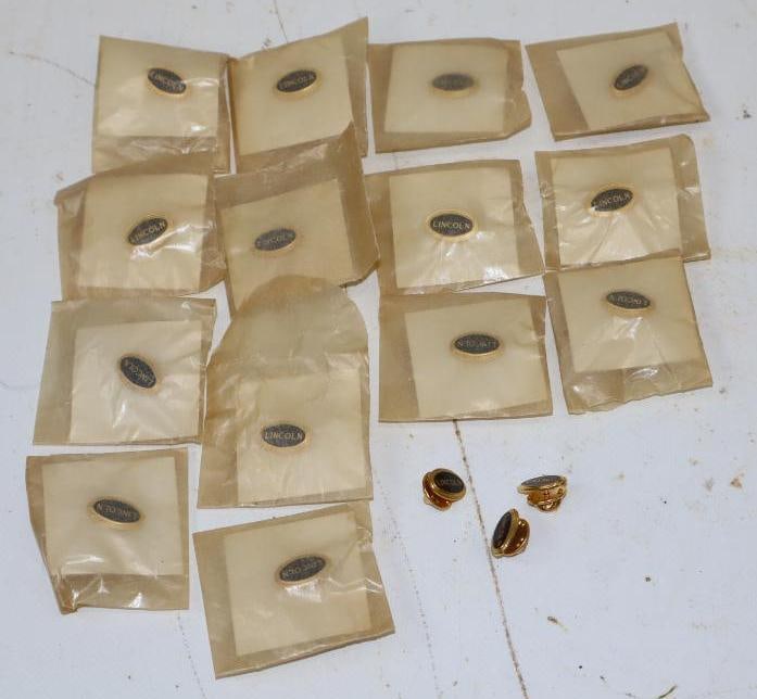 Group Of 17 Lincoln Motor Car Pin Back Badges: .75x.25 Each