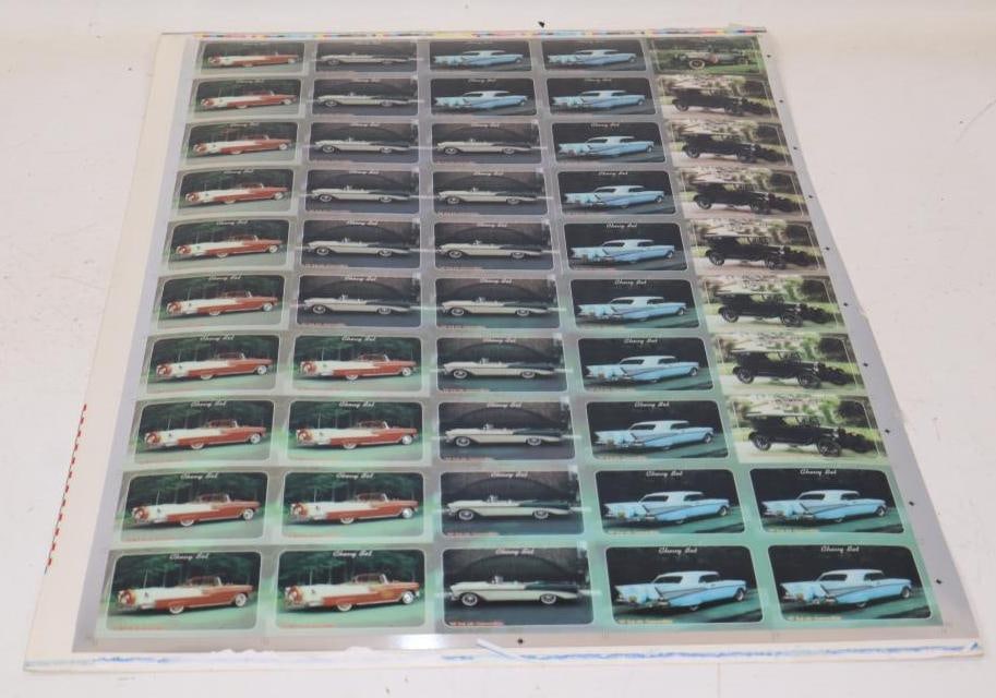 Chevy Set 50 Trader Cards Uncut Sheet: 20.5x28