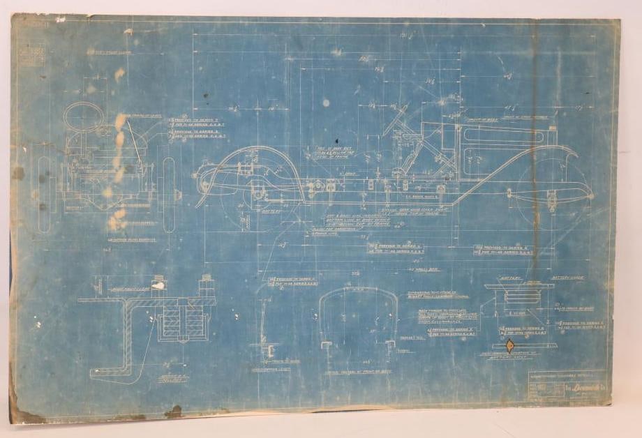 1917 Locomobile Chassis Assembly Blueprint On Heavy Cardstock (1 of 8)