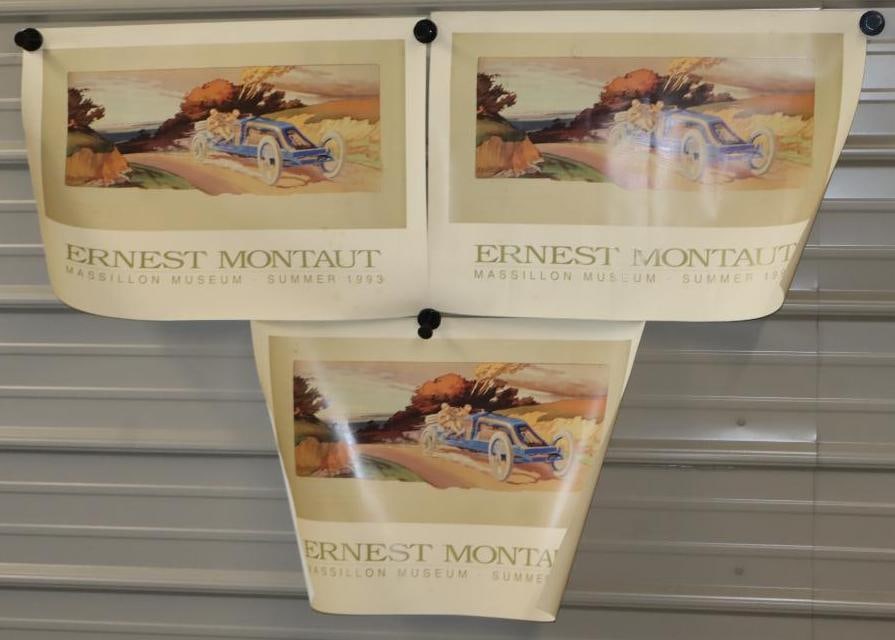 Set of 3 1993 Ernest Montaut Massillon Museum Advertising Posters: 24" x 18" each