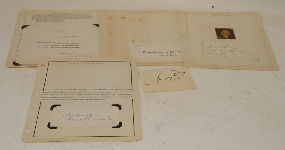 Group Of 4 Harry S. Mc Devitt, Robert Baden-Powell. Carl Leammle, And Lewis E. Lawes Signatures: 8.5x11 Each