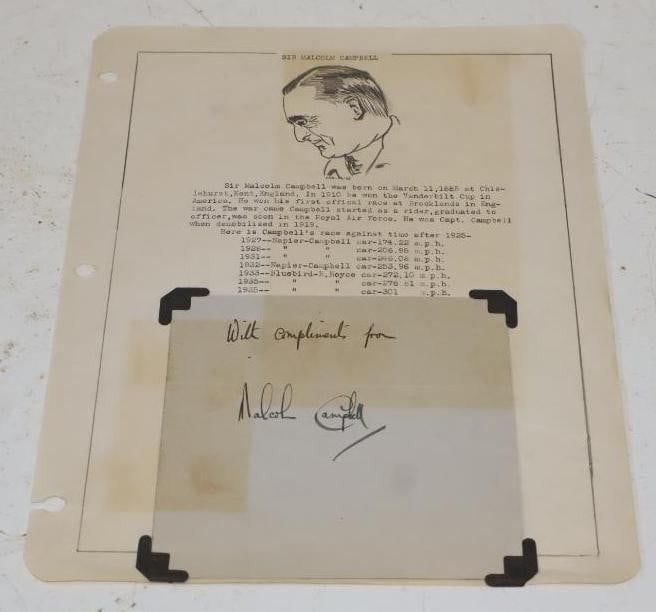 Malcolm Cambell Signature: 8.5x11 Each