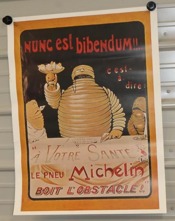 French Michelin Man Bibendum Reproduction Advertising Poster: 23" x 31"