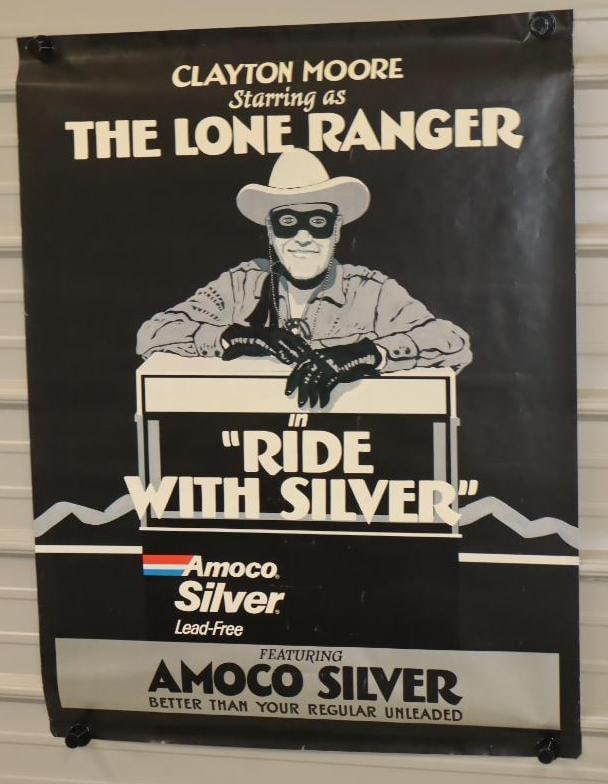 The Lone Ranger 'Ride with Silver" Amoco Gasoline Advertising Poster: 31" x 42"