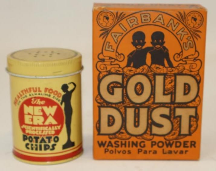 Group Of 2 Fairbanks Gold Dust Washing Powder & New Era Potato Chips Advertising Can (1 of 4)