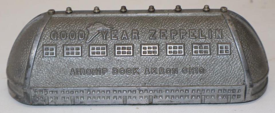 Goodyear Zeppelin Airship Dock Shaped Souvenir Made From Used Duralumin: 7.25x3x2.25