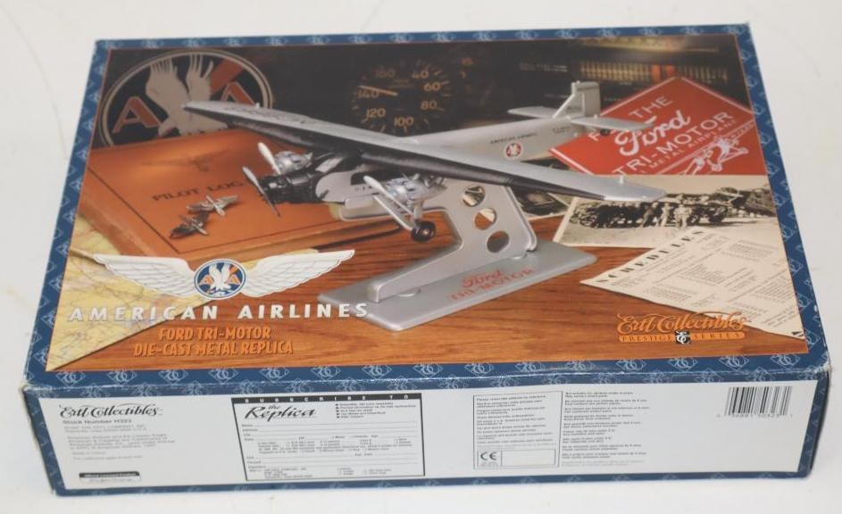 American Airlines Ford Tri Motor Dicast Replica Airplane In Original Box: 13.5x9x3