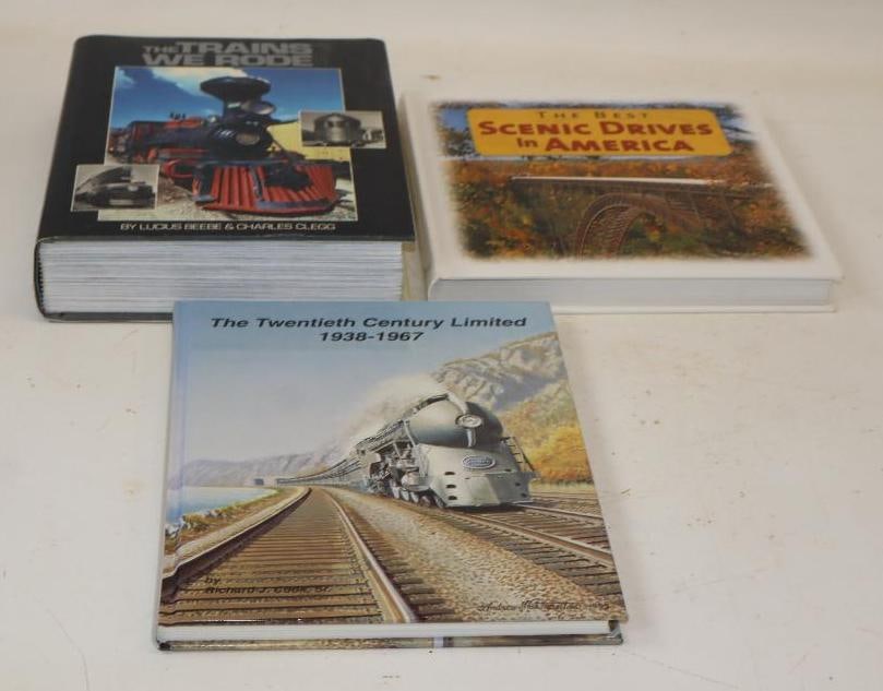 Group of 3 The Trains We Rode and Scenic Drives in America Hardbound Books: largest 8.5" x 11.5" x 2.5"
