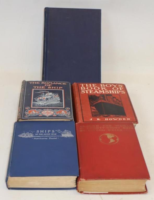 Group Of 5 Hardbound Books On Early Ships And The Canadian Pacific: Largest Is 9.5x6.5x2