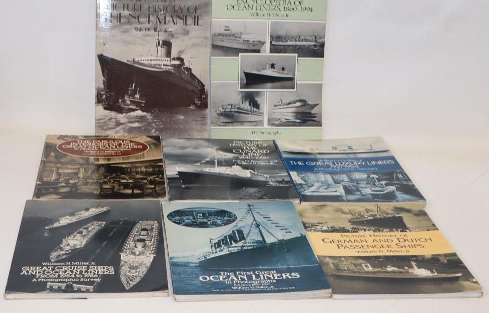 Group Of 8 Paperback Books On Ocean Liners And Early Luxury Ships: 9x12x.5 Each