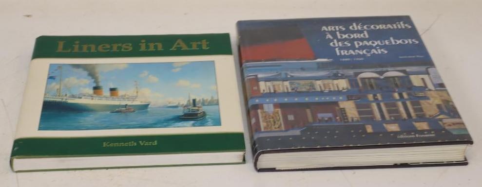 Group Of 2 Liners In Art Hardbound Ship Books: Largest Is 10.5x12.5x1.5