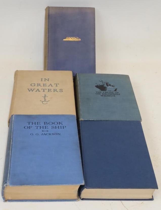 Group Of 5 Early Hardbound Ship Books: 6x9x2 Each