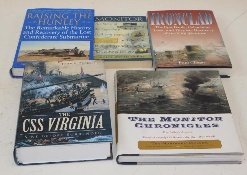 Group Of 5 Monitor And CSS Virginia Military Ship Books: Largest Is 6.5x9.5x1.5