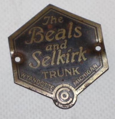 The Beals and Selkirk Brass Trunk Emblem: 1.5" x 1.5"