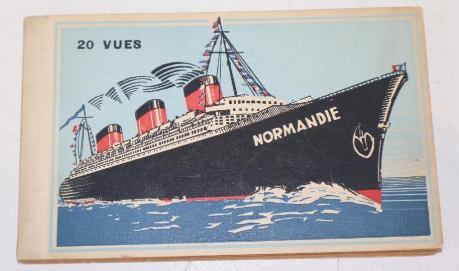 Book of 20 Normandie Oceanliner Unused Postcards: 6" x 3.5" x .5"
