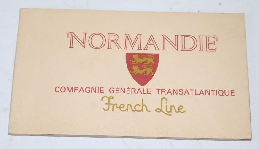 Normandie French Line Book of 10 Unused Postcards: 6" x 3.5" x .5"