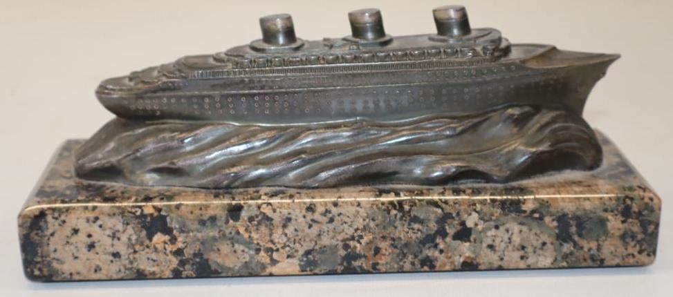 Brass Normandie Sculpture Mounted on Marble: 8.25" x 3" x 3"
