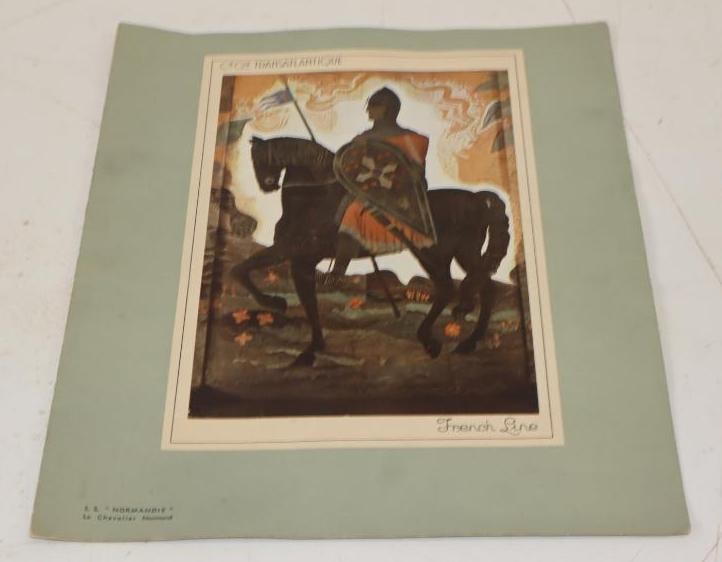 1938 Normandie French Line Dinner Menu: 10.5" x 14"
