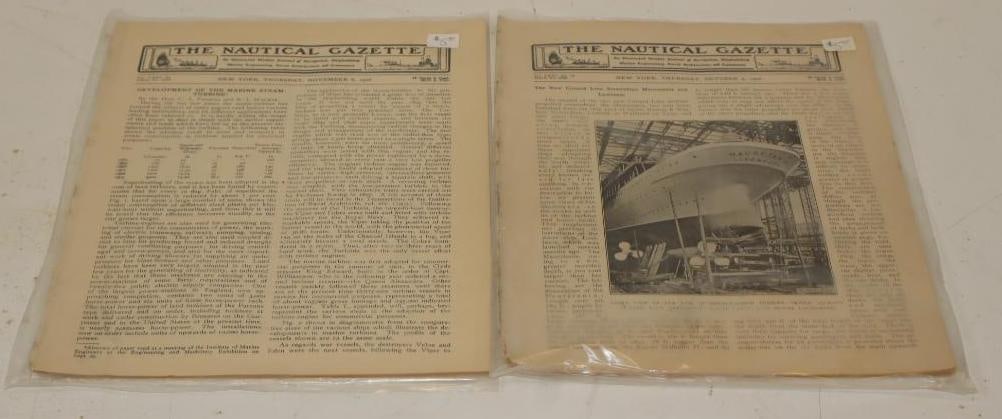Group of 2 1906 The Nautical Gazette Magazines: 9" x 11.5" each