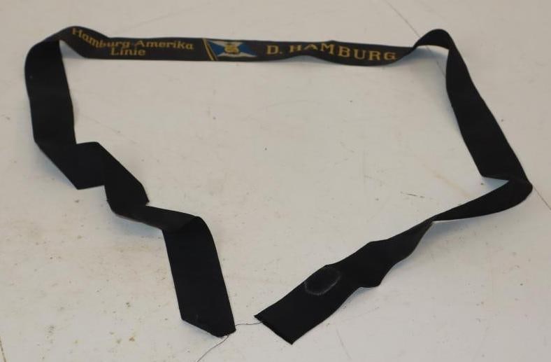 Hamburg America Line Hat Ribbon: 45" x 1.5"