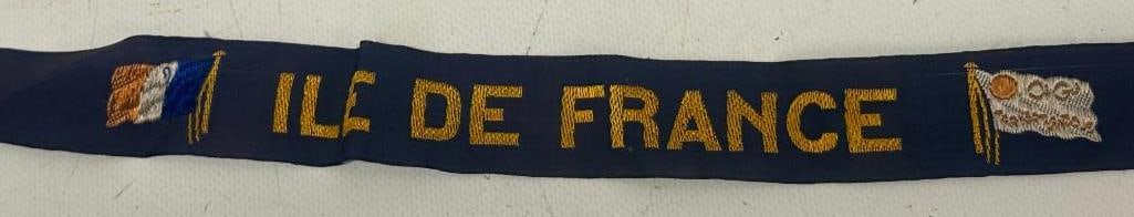 Ile De France Ocean Liner Hat Ribbon: 24x1.25