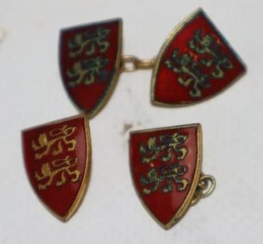 Group of 4 Cloisonne Normandie Coat of Arms Coat Buttons (1 of 4)