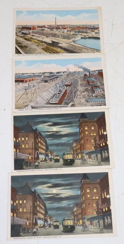 Group of 5 Newport News VA City and Maritime Postcards: 3.5" x 5.75" each